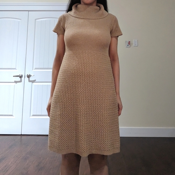 Suzy Shier Sweater Dress in Camel - Picture 4 of 4